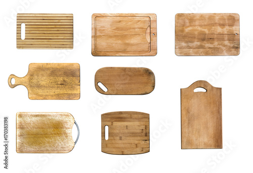 Set of Cutting boards top view.
