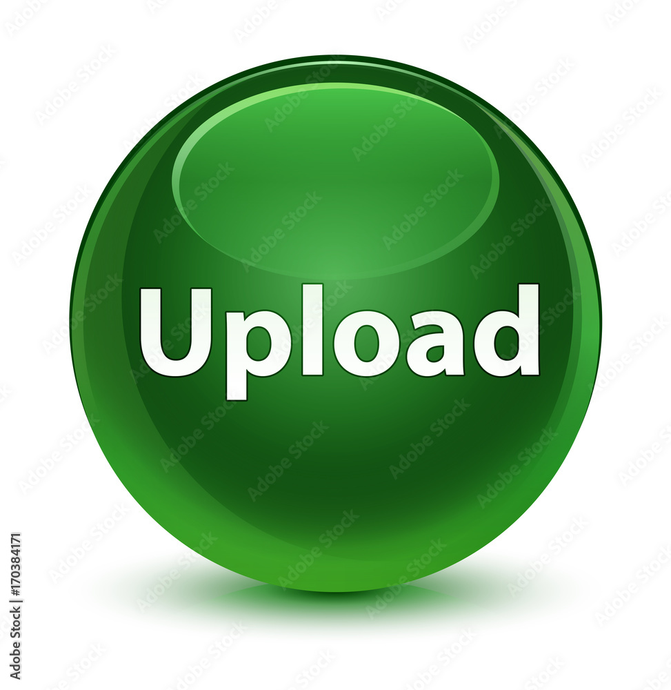 Upload glassy soft green round button Upload glassy soft green round button