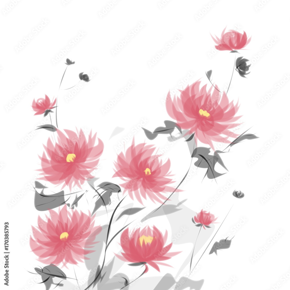 Иллюстрация гнездо сов на цветущем кактусе 
