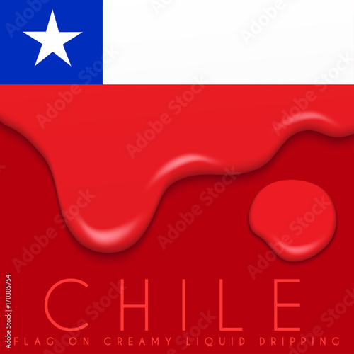 National Flag on Creamy Liquid Dripping : Vector illustration