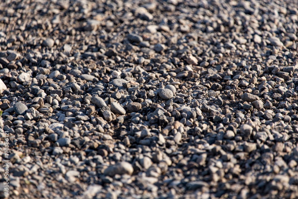 Crushed stone on the road as a background Crushed stone on the road as a background