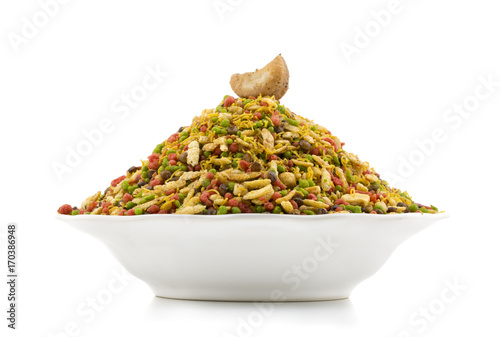 Indian cuisine navratan mixture namkeen photo