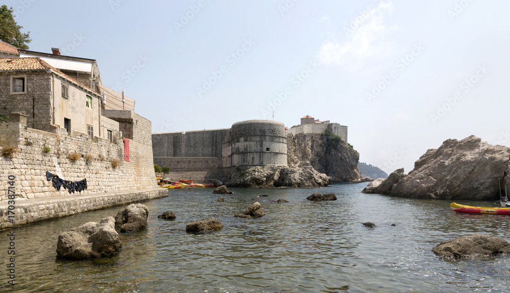 Panoramic image Fortress walls of the city of Dubrovnik, Croatia.