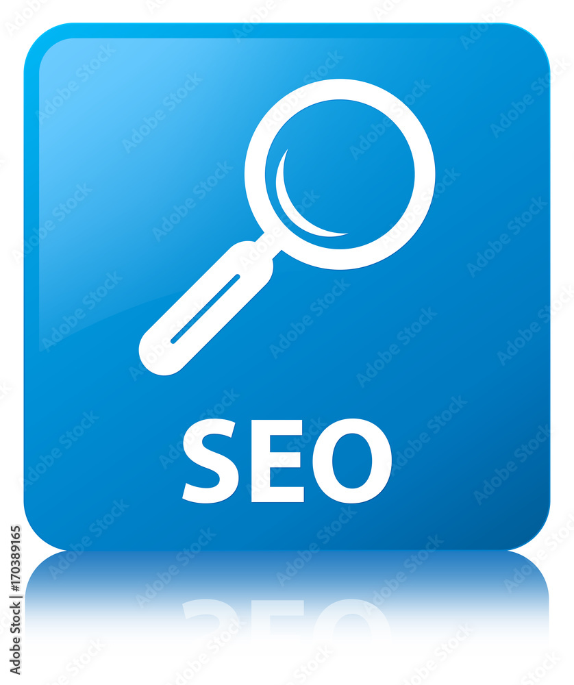 Seo cyan blue square button Seo cyan blue square button