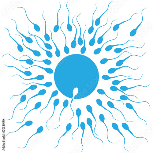 Vector background sperm that runs towards the egg, Competition concept
