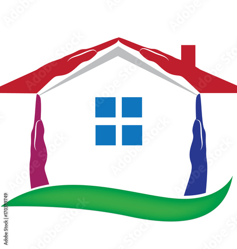 House hands for real estate logo vector