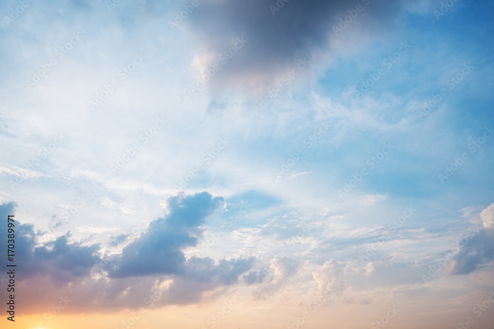 Obraz premium sky with clouds and sun