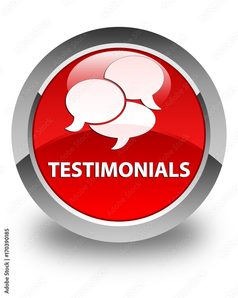 Testimonials (comments icon) glossy red round button Testimonials (comments icon) glossy red round button