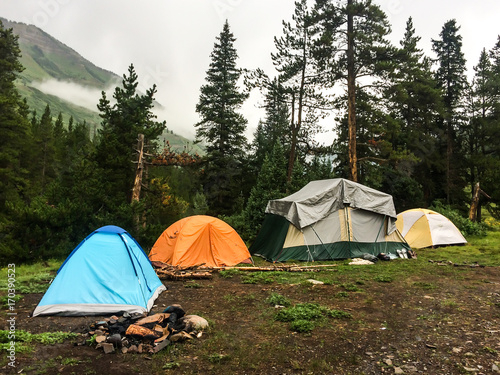 Mountain backcountry camping 