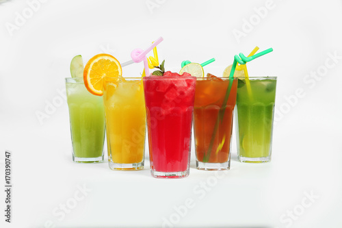Colorful summer cocktails