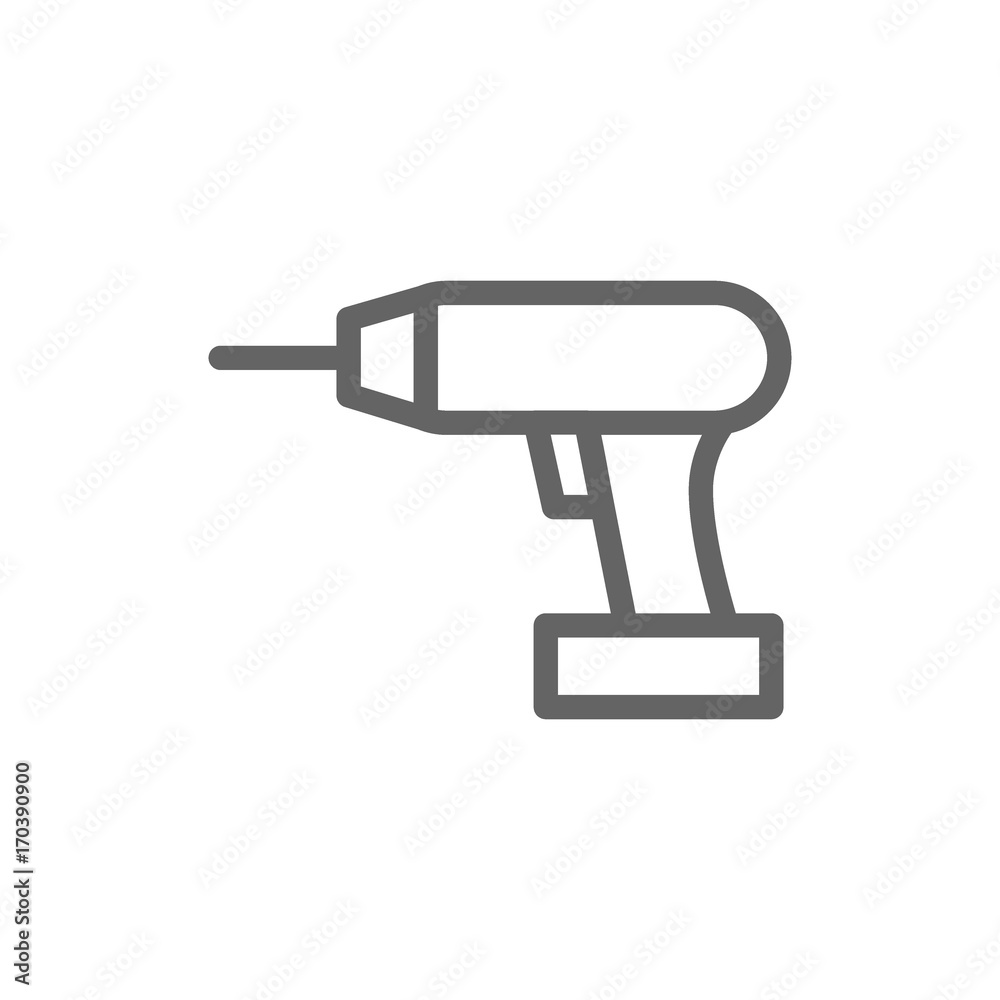 Simple drill icon. Symbol and sign vector illustration design. Editable Stroke. Isolated on white background Simple drill icon. Symbol and sign vector illustration design. Editable Stroke. Isolated on white background