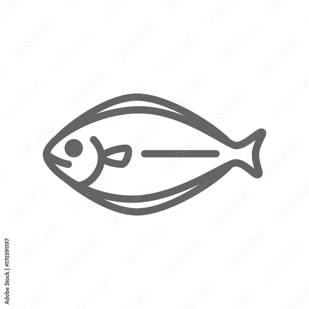 Simple fish line icon. Symbol and sign vector illustration design. Editable Stroke. Isolated on white background Simple fish line icon. Symbol and sign vector illustration design. Editable Stroke. Isolated on white background