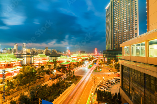 nanchang tengwang pavilion at night ,is one of chinese famous ancient building