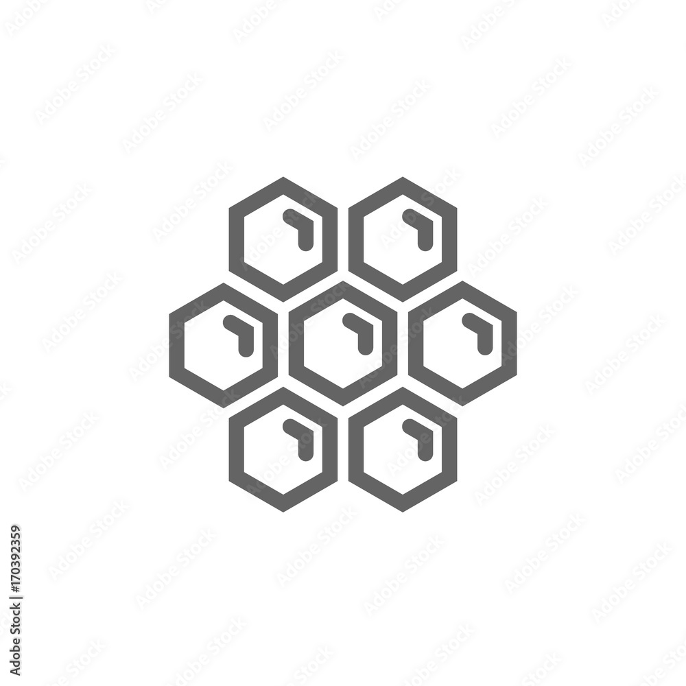Simple honeycombs line icon. Symbol and sign vector illustration design. Editable Stroke. Isolated on white background Simple honeycombs line icon. Symbol and sign vector illustration design. Editable Stroke. Isolated on white background