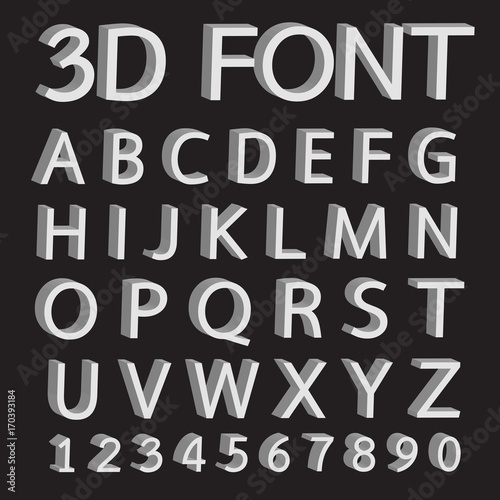 3D font letters and numbers