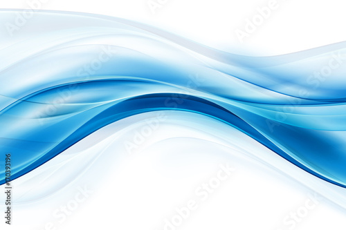 Blue flowing lines background. Awesome waves backdrop.