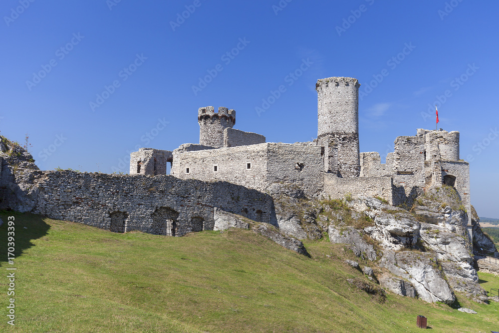 Ruins of 14th century medieval castle, Ogrodzieniec Castle,Trail of the Eagles Nests, Podzamcze, Poland Ruins of 14th century medieval castle, Ogrodzieniec Castle,Trail of the Eagles Nests, Podzamcze, Poland