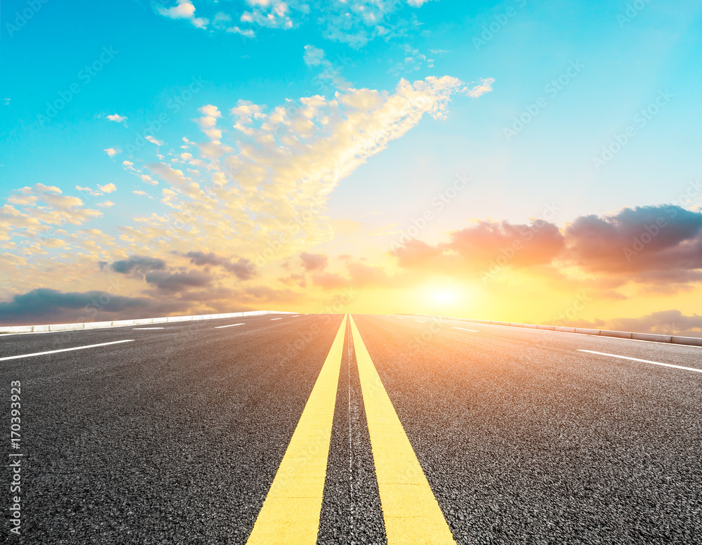 Beautiful sky cloud and asphalt road landscape Beautiful sky cloud and asphalt road landscape