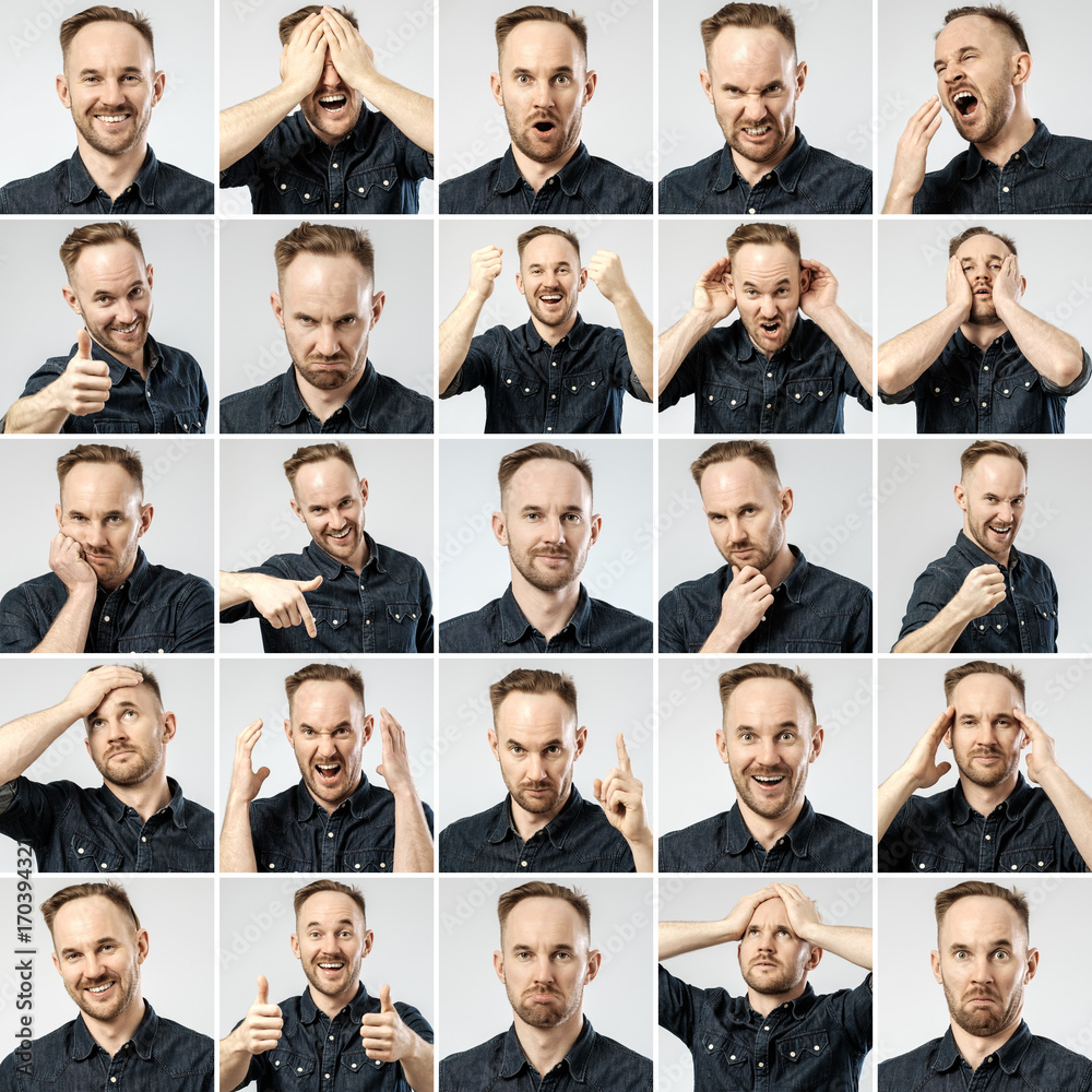Set of handsome emotional man Set of handsome emotional man