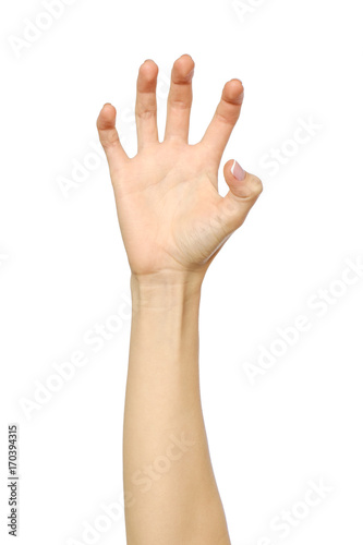 Female hand reaching for something