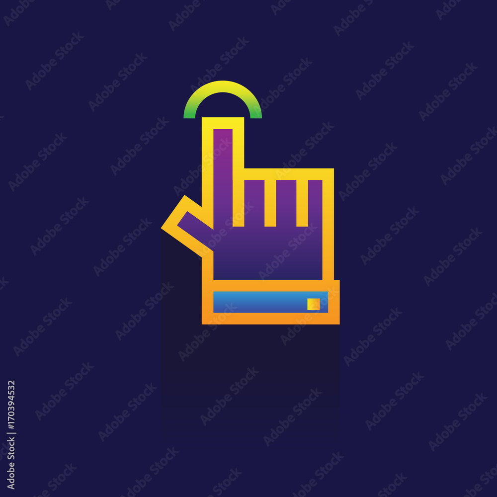 icon technology system Touch gesture thin line vector illustration sign symbol thin line modern minimalistic flat design vector on blue background icon technology system Touch gesture thin line vector illustration sign symbol thin line modern minimalistic flat design vector on blue background