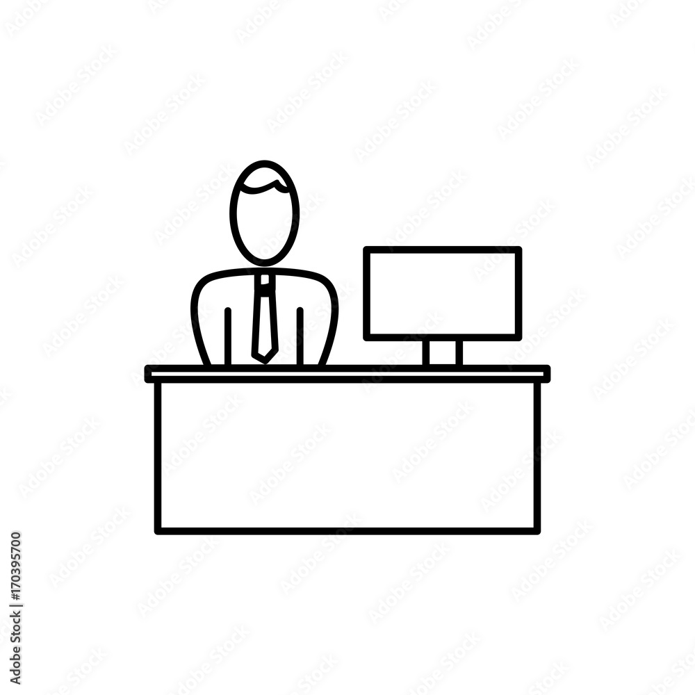 working at the desk icon