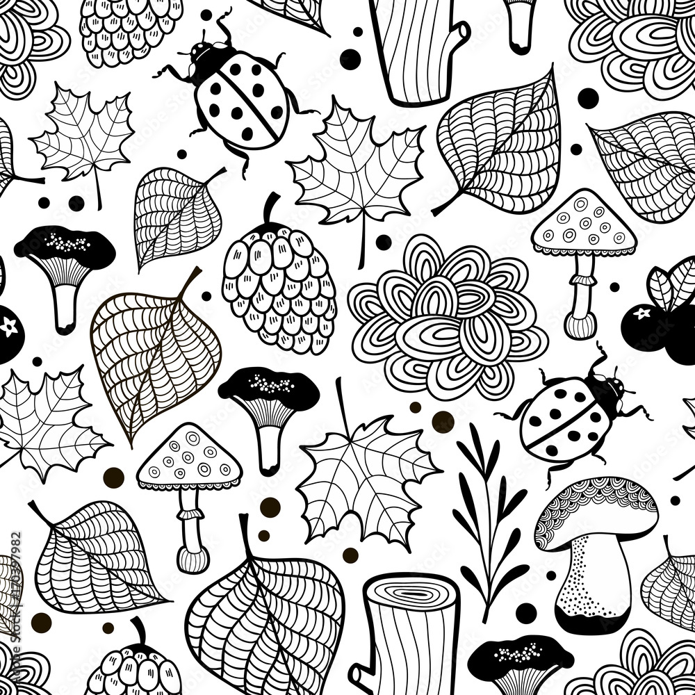 Black and white wallpaper for coloring. Stock Vector | Adobe Stock