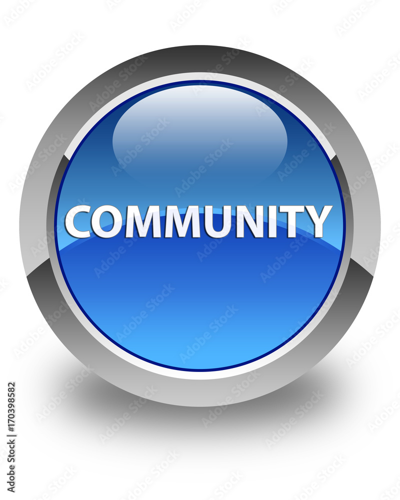 Community glossy blue round button Community glossy blue round button