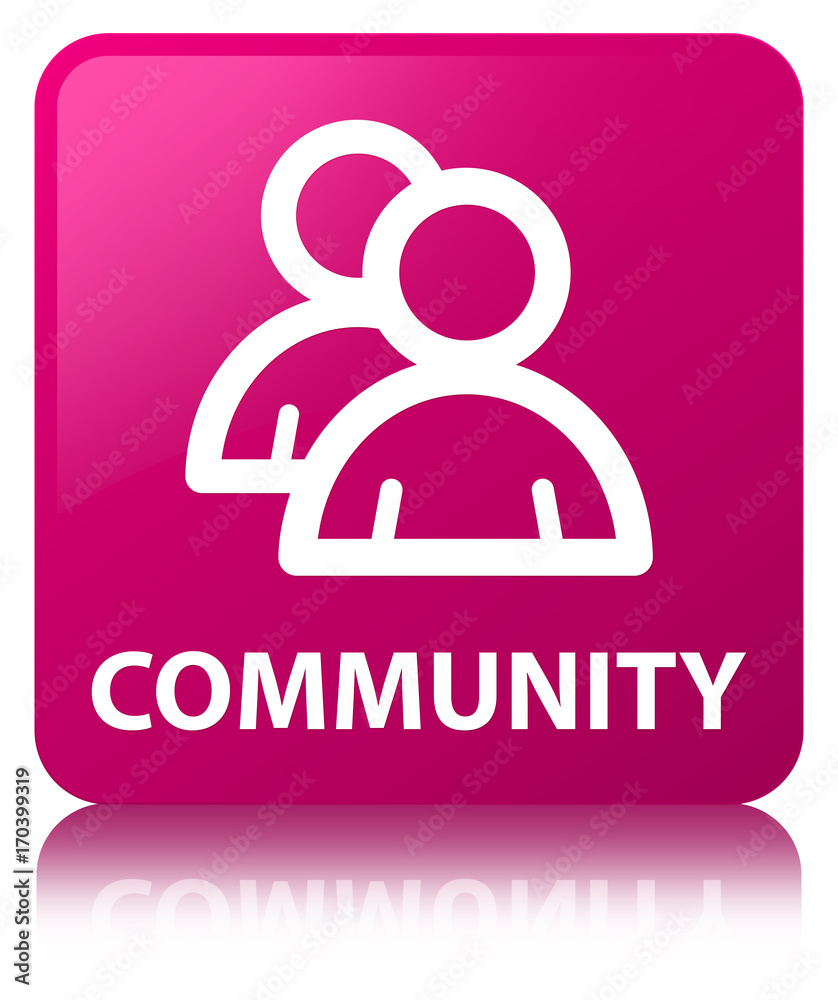 Community (group icon) pink square button Community (group icon) pink square button