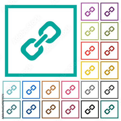 Link flat color icons with quadrant frames