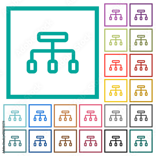 Connect flat color icons with quadrant frames