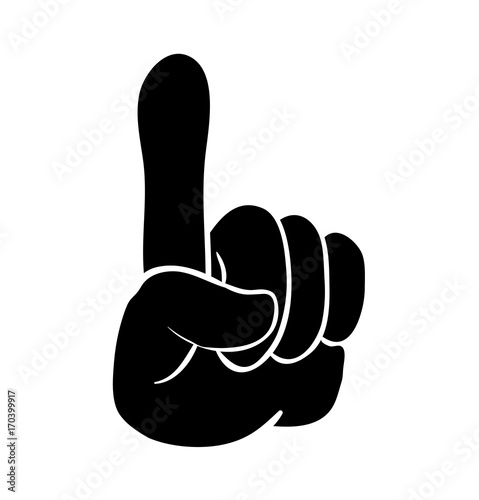 hand pointer,  finger up cartoon vector symbol icon design. Beautiful illustration isolated on white background