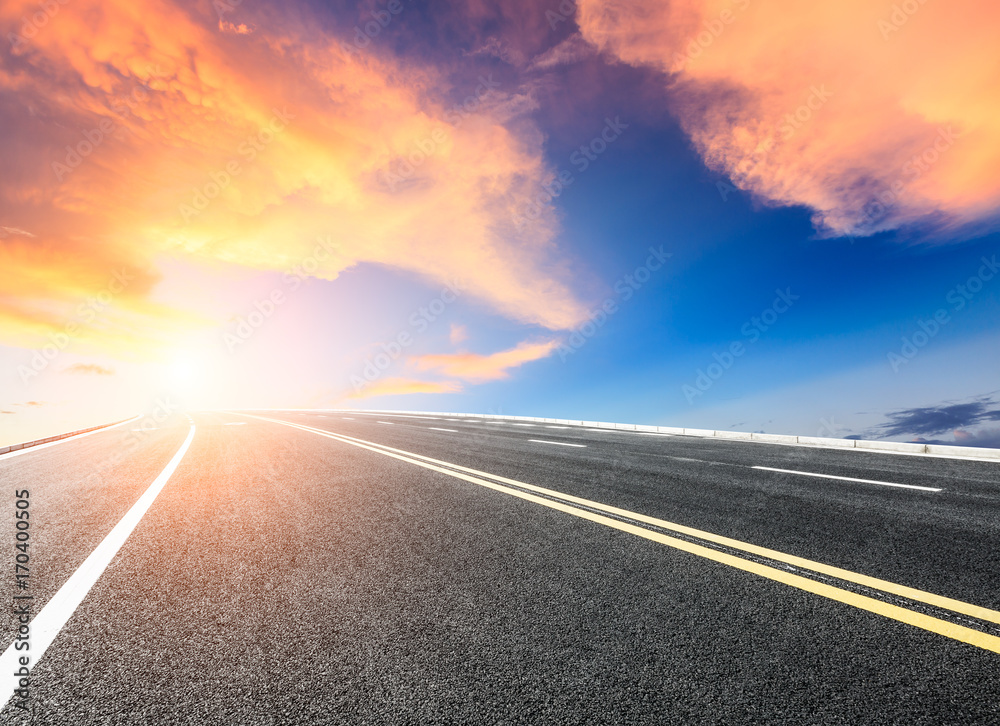 Beautiful sky cloud and asphalt road landscape Beautiful sky cloud and asphalt road landscape