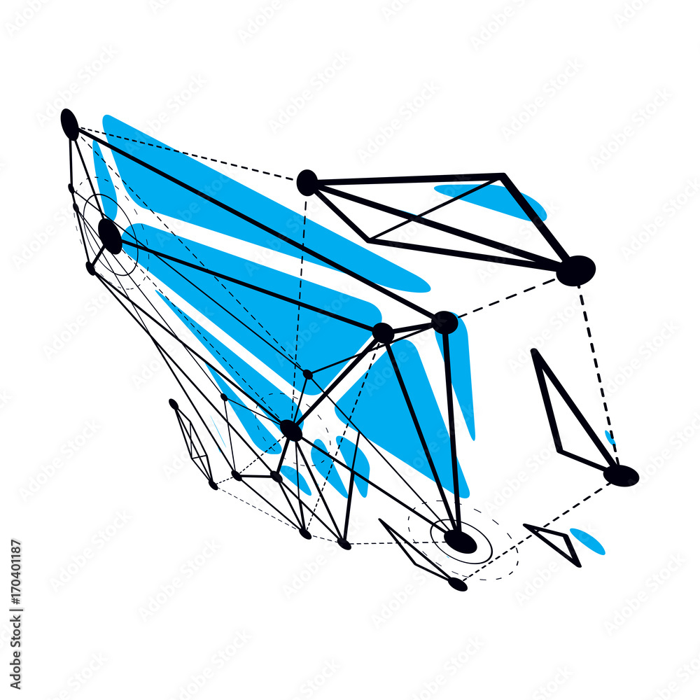 Tech abstract shape, vector polygonal figure. Communication technologies modern illustration.