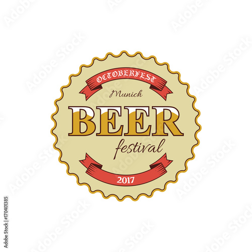 October fest beermat template. Vector beer festival illustration.