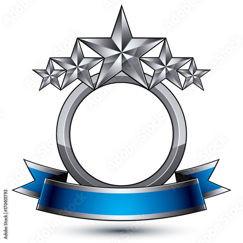 Heraldic 3d glossy blue and...