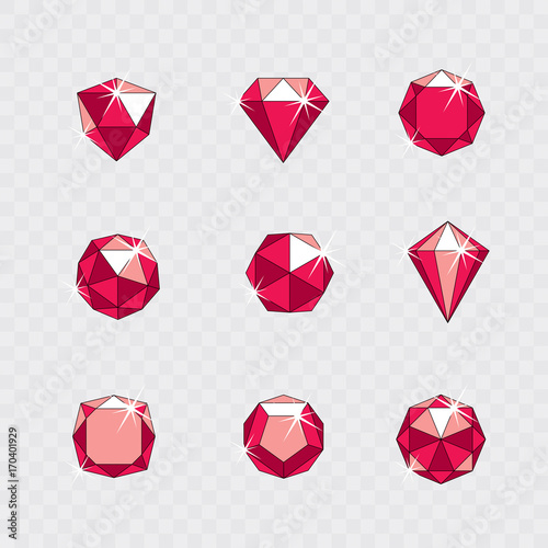 Collection of vector facete...