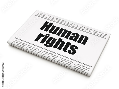 Political concept: newspaper headline Human Rights