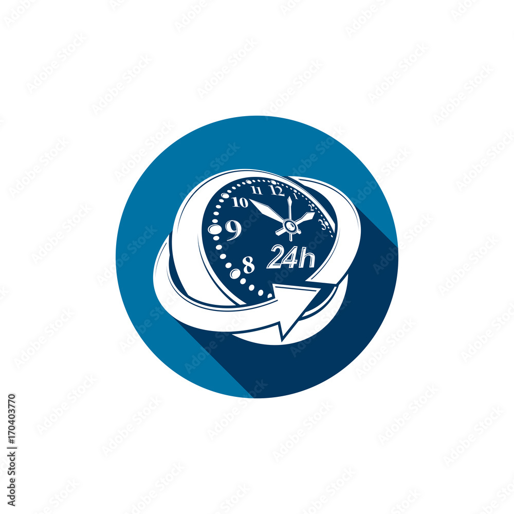 Graphic web vector 24 hours timer, around-the-clock pictogram. Business time management illustration. Graphic web vector 24 hours timer, around-the-clock pictogram. Business time management illustration.
