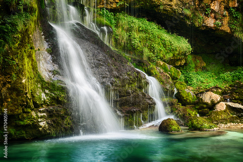 Magic waterfall in Julian Alps