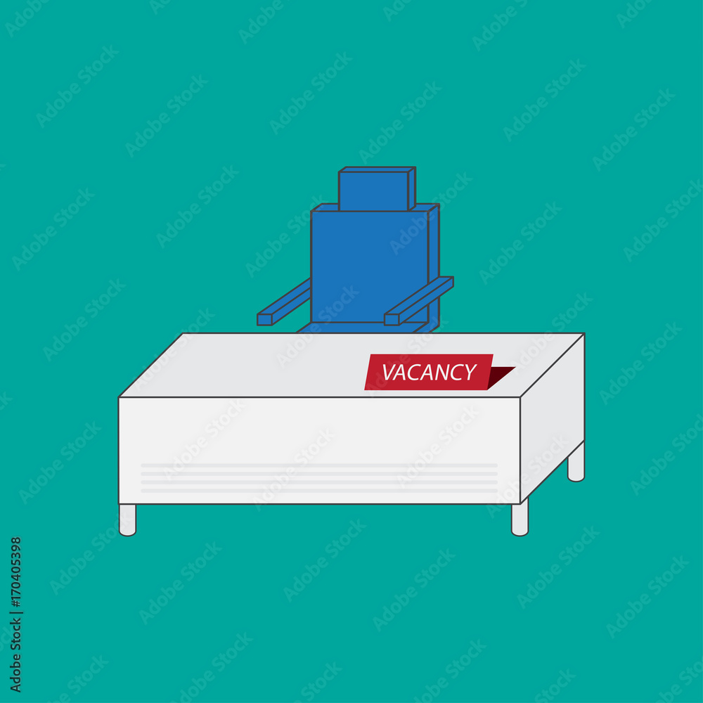 Vacant Desk concept - stand for vacancy position for Talent acquisition / hiring / recruitment Vacant Desk concept - stand for vacancy position for Talent acquisition / hiring / recruitment