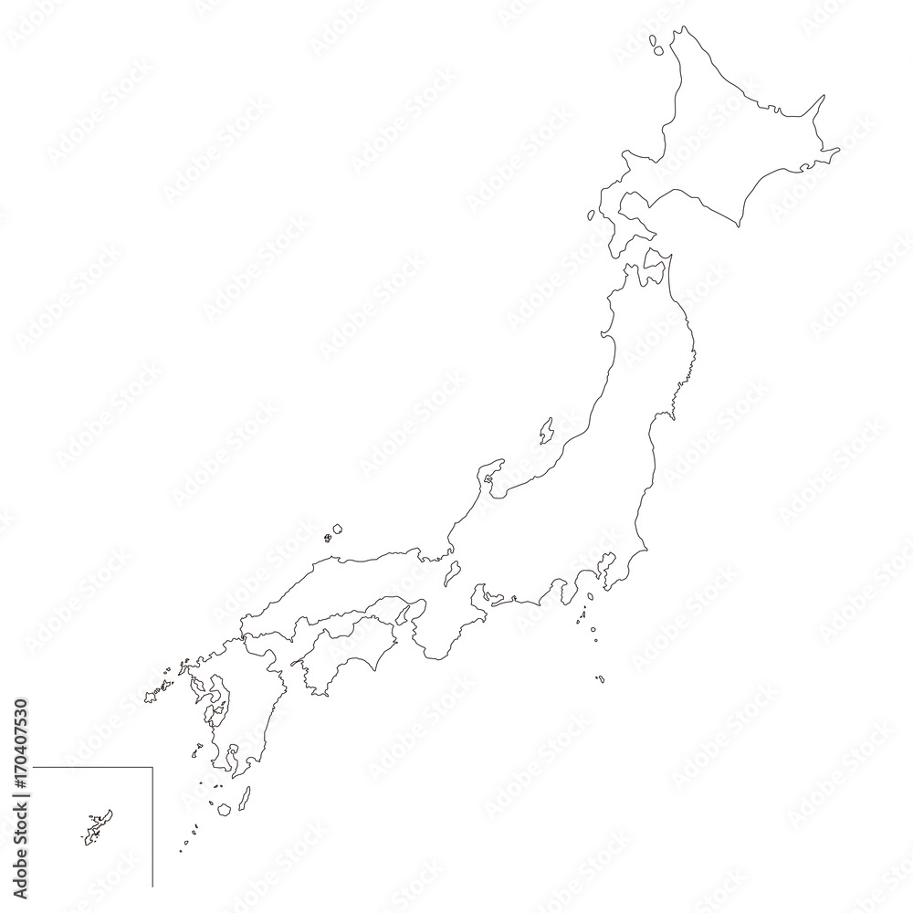 日本地図 白地図 Stock Illustration Adobe Stock
