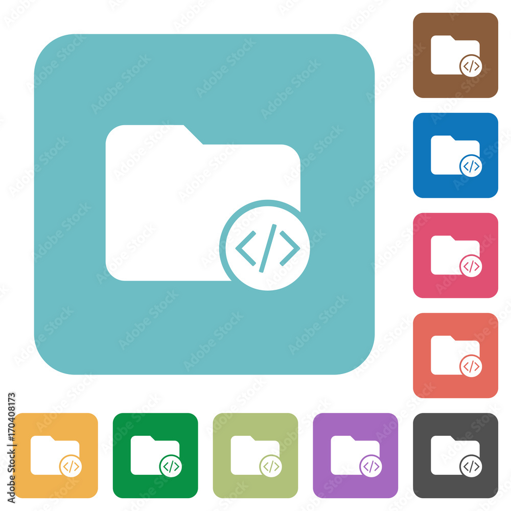 Source code directory rounded square flat icons Source code directory rounded square flat icons