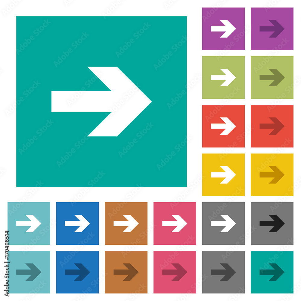 Right arrow square flat multi colored icons Right arrow square flat multi colored icons