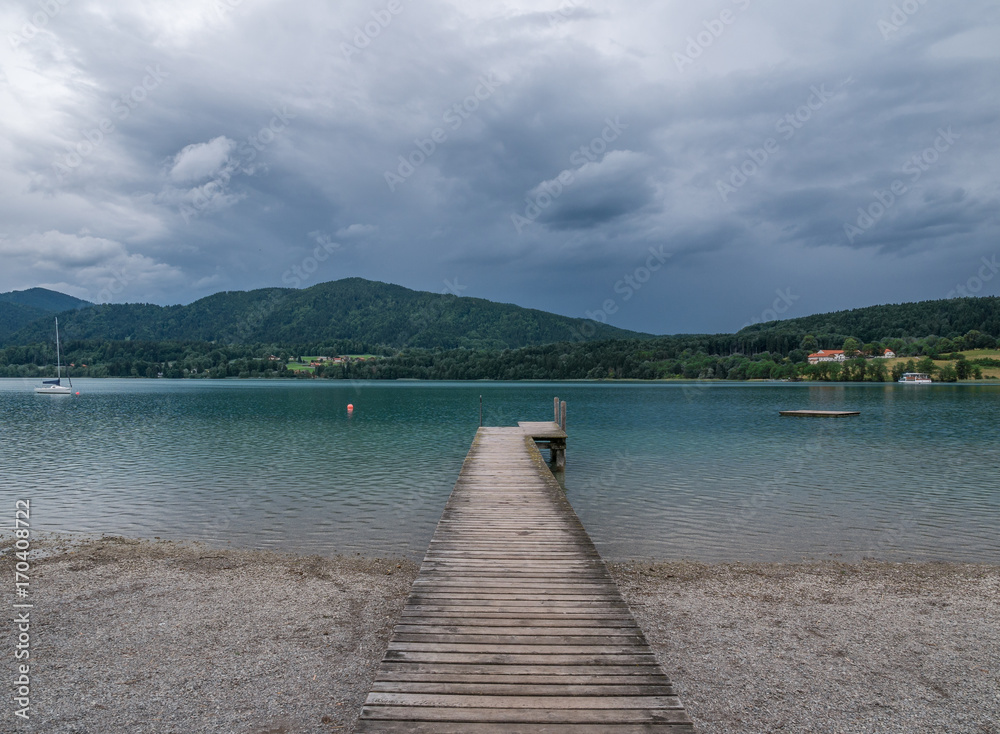 Fototapeta premium The mountain lake Tegernsee in Bavaria, Germany