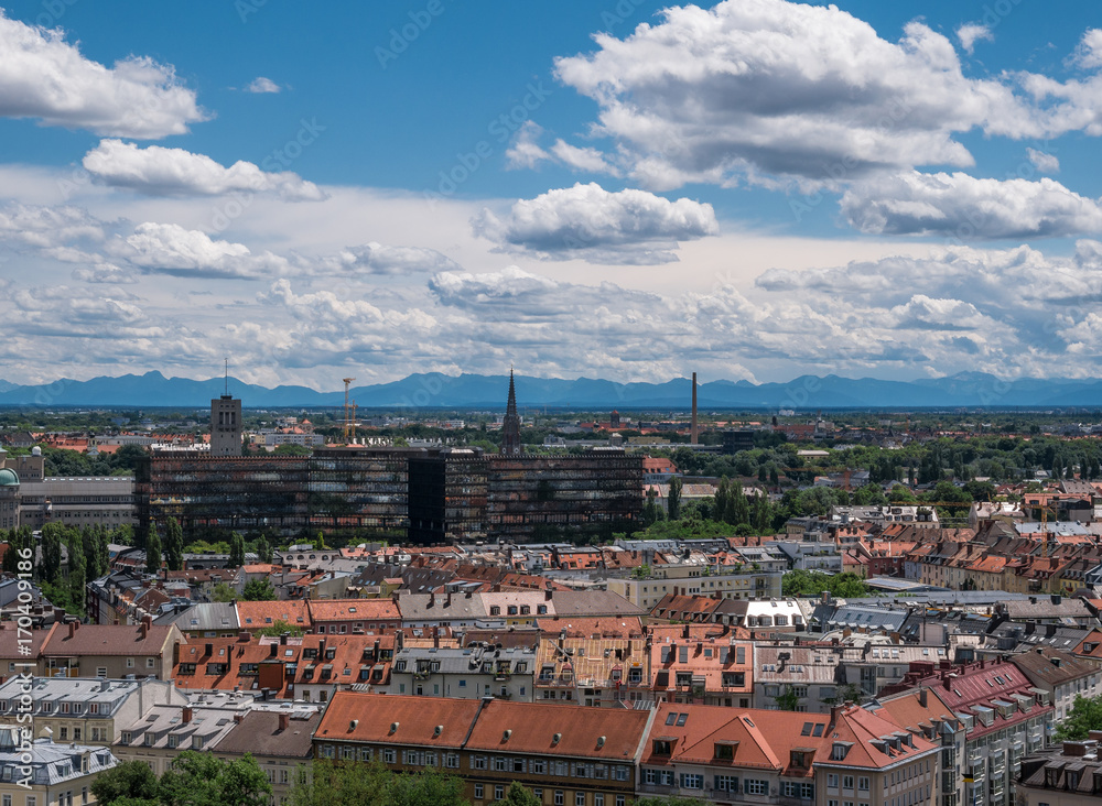 The city Munich of bird's-eye,  Germany  Bavaria