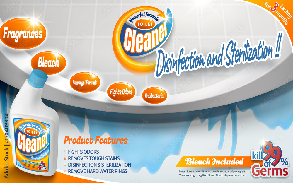 Toilet cleaner ads Stock Vector Adobe Stock