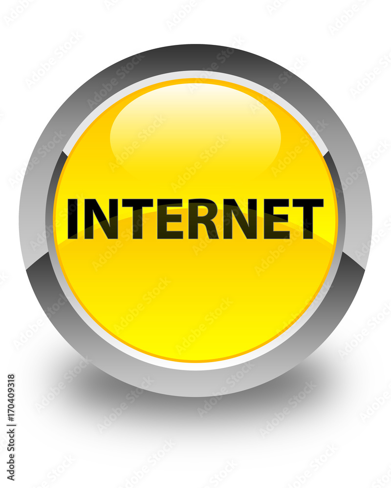 Internet glossy yellow round button Internet glossy yellow round button