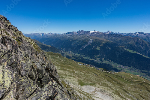 Idyllic Swiss summer landscape in Bettmeralp, Swiss Alps, Switzerland