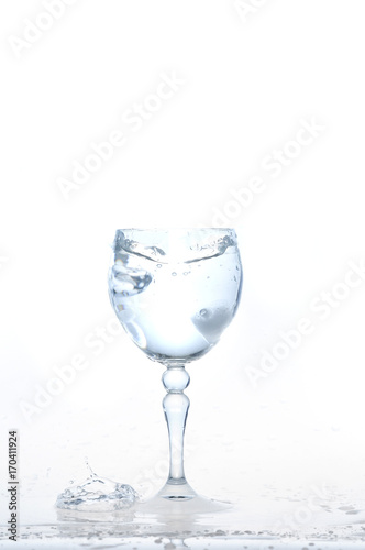 cool water, Ice cubes splashing into glass of water, water splashing from ice cubes being dropped in a glass.